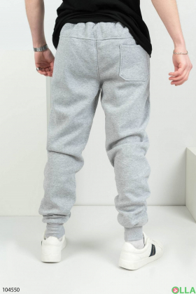 Men's gray sweatpants with fleece