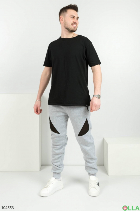 Чоловічі сірі спортивні штани на флісі