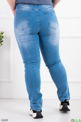 Жіночі блакитні джинси батал