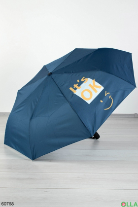 Жіноча синя парасолька з написом