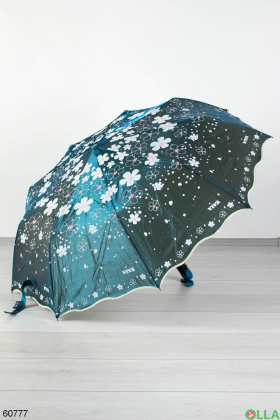 Женский зонт с градиентом и принтом