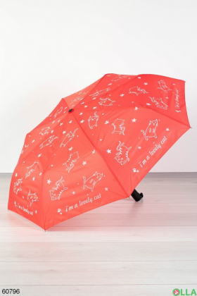 Жіноча Коралова парасолька з малюнком