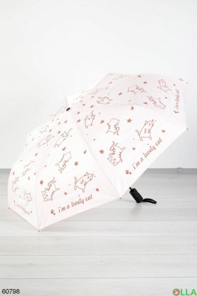 Женский Розовый зонт с рисунком
