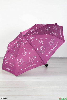 Жіноча Фіолетова парасолька з малюнком
