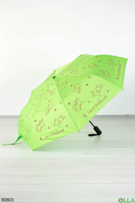 Женский Салатовый зонт с рисунком