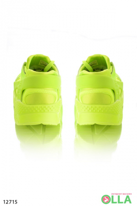 Lime color women's sneakers