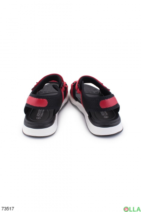 Men's black and red sandals