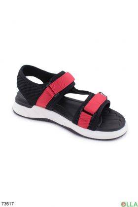 Men's black and red sandals