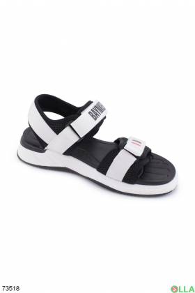 Men's black and white sandals