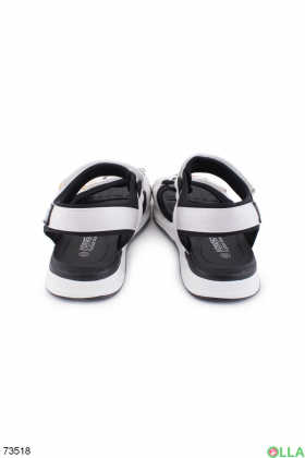 Men's black and white sandals