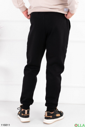 Чоловічі чорні спортивні брюки на флісі