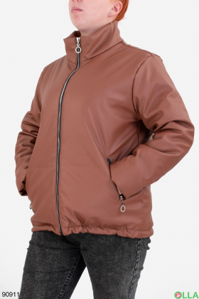 Women's brown eco-leather jacket