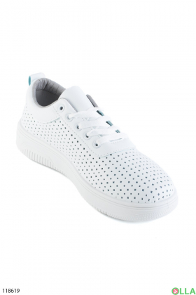 Жіночі білі кросівки з еко-шкіри