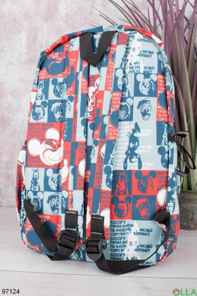 Різнокольоровий рюкзак із принтом
