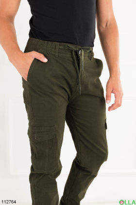 Чоловічі брюки карго кольору хакі