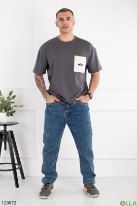 Men's dark gray oversized T-shirt