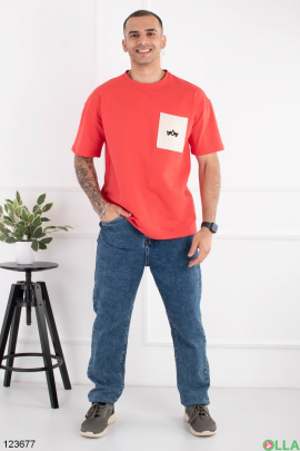 Men's red oversized T-shirt