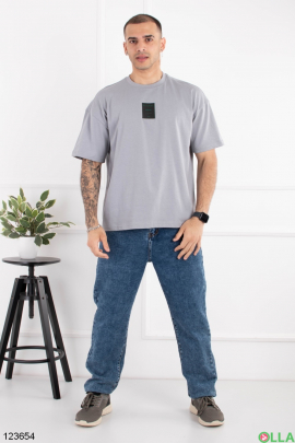 Men's gray oversized T-shirt