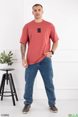Men's oversized terracotta T-shirt