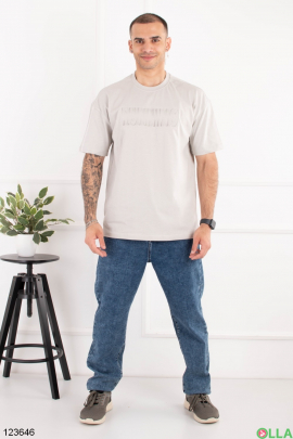 Men's light gray oversized T-shirt