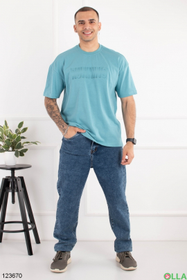 Men's blue oversized T-shirt
