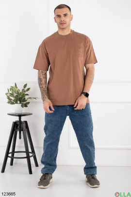 Men's brown oversized T-shirt