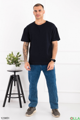 Men's dark blue oversized T-shirt