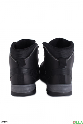 Мужские зимние черные ботинки из эко-кожи