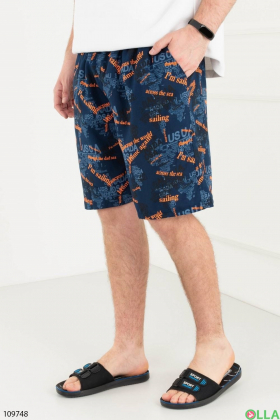 Чоловічі пляжні шорти батал із принтом