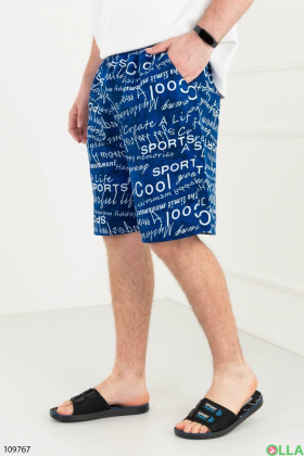 Чоловічі сині пляжні шорти з написами