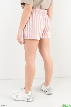 Women's two-tone knitted striped shorts