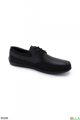 Мужские черные туфли на шнуровке