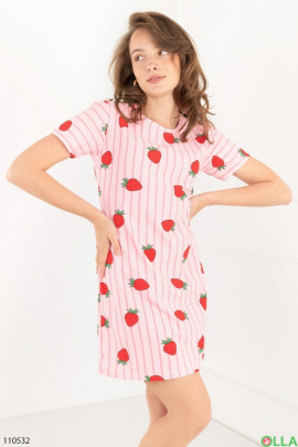 Women's pink nightgown in print