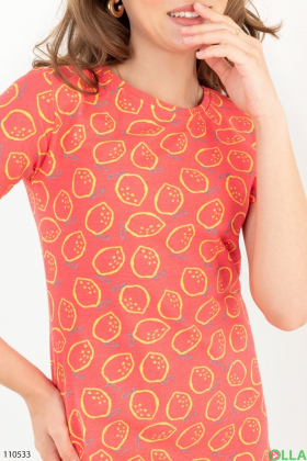 Women's coral nightgown in print