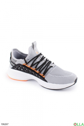 Men's light gray lace-up sneakers