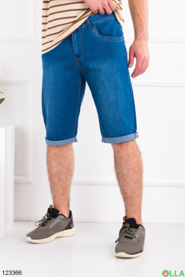 Мужские синие джинсовые шорты батал