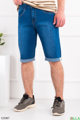 Чоловічі сині джинсові шорти батал