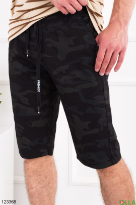Men's black and gray battal denim shorts