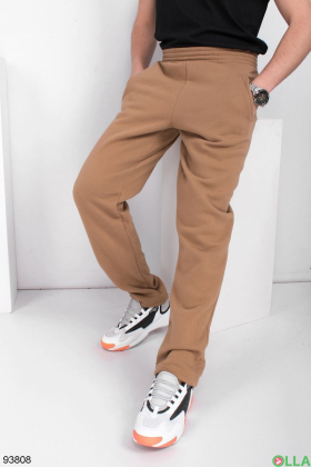 Чоловічі коричневі спортивні брюки на флісі