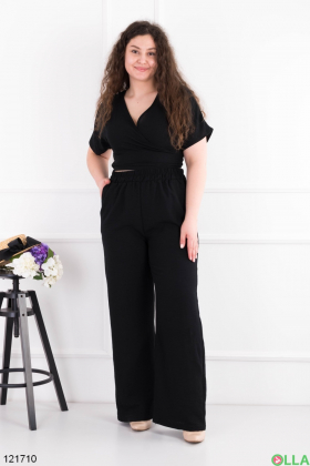 Women's black top and trouser set