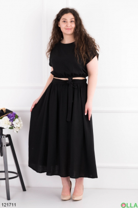 Women's black top and skirt set