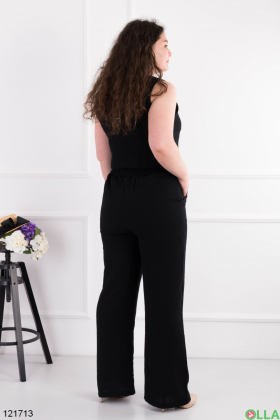 Жіночий чорний комплект із жилетки та брюк