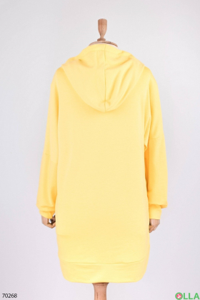 Жіноча худі-сукня жовтого кольору