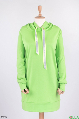 Женское худи-платье зеленого цвета
