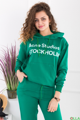 Women's green tracksuit with inscription