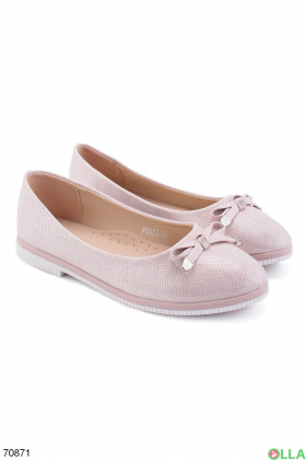 Women's pink ballerinas with a bow