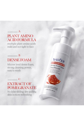 Пінка-мус для очищення обличчя з гранатом Pomegranate Amino Acid Clean Face Mousse,150 мл 
