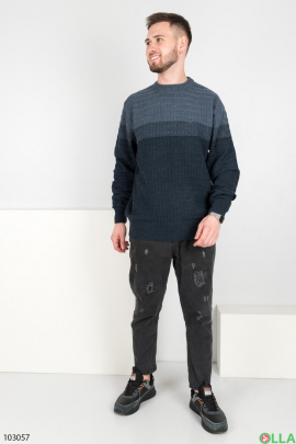 Men's winter blue-gray sweater