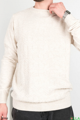 Мужской зимний светло-бежевый свитер