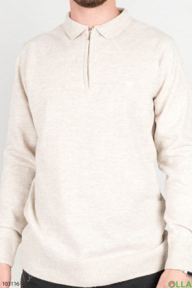 Чоловічий зимовий світло-бежевий светр